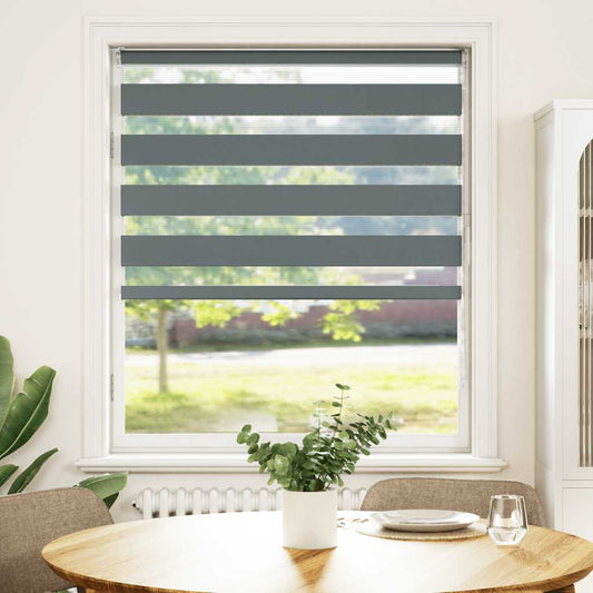 vidaXL Zebra Blind Dark Grey 100x100 cm Fabric Width 95,9 cm Polyester
