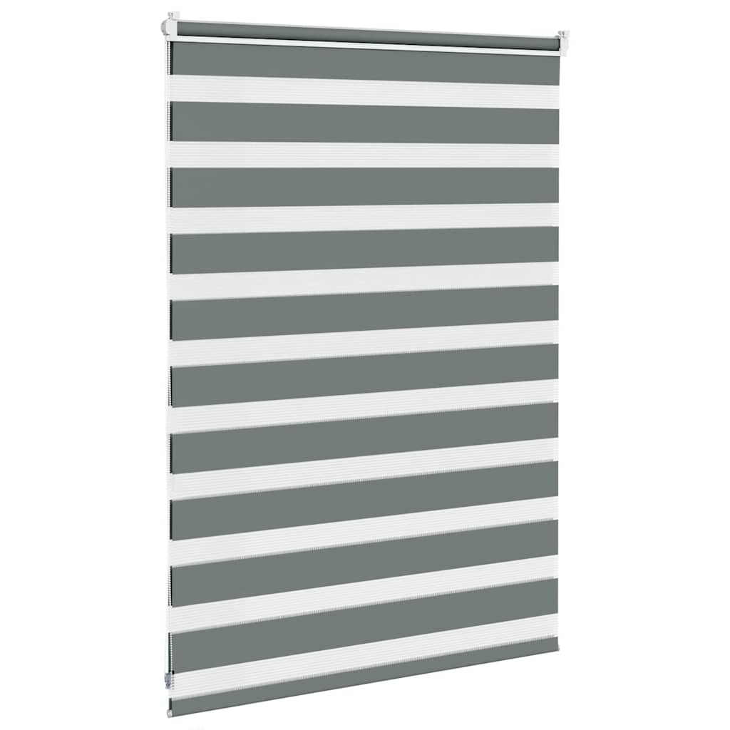 vidaXL Zebra Blind Dark Grey 100x100 cm Fabric Width 95,9 cm Polyester