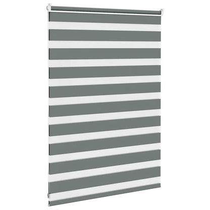 vidaXL Zebra Blind Dark Grey 100x100 cm Fabric Width 95,9 cm Polyester