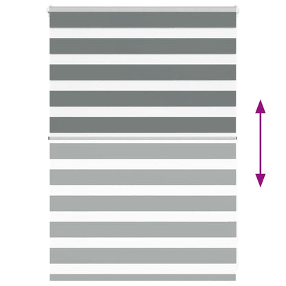 vidaXL Zebra Blind Dark Grey 100x100 cm Fabric Width 95,9 cm Polyester