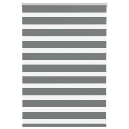 vidaXL Zebra Blind Dark Grey 105x100 cm Fabric Width 100.9 cm Polyester