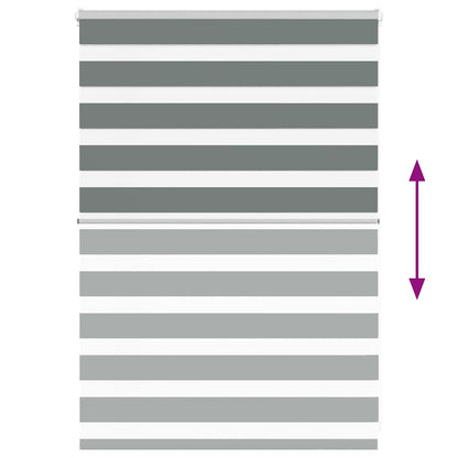 vidaXL Zebra Blind Dark Grey 105x100 cm Fabric Width 100.9 cm Polyester