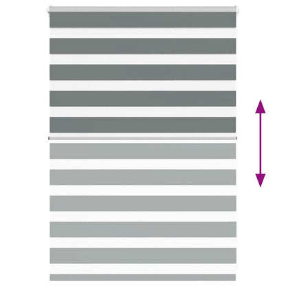 vidaXL Zebra Blind Dark Grey 115x100 cm Fabric Width 110.9 cm Polyester