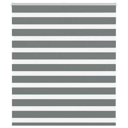 vidaXL Zebra Blind Dark Grey 125x100cm Fabric Width 120.9 cm Polyester