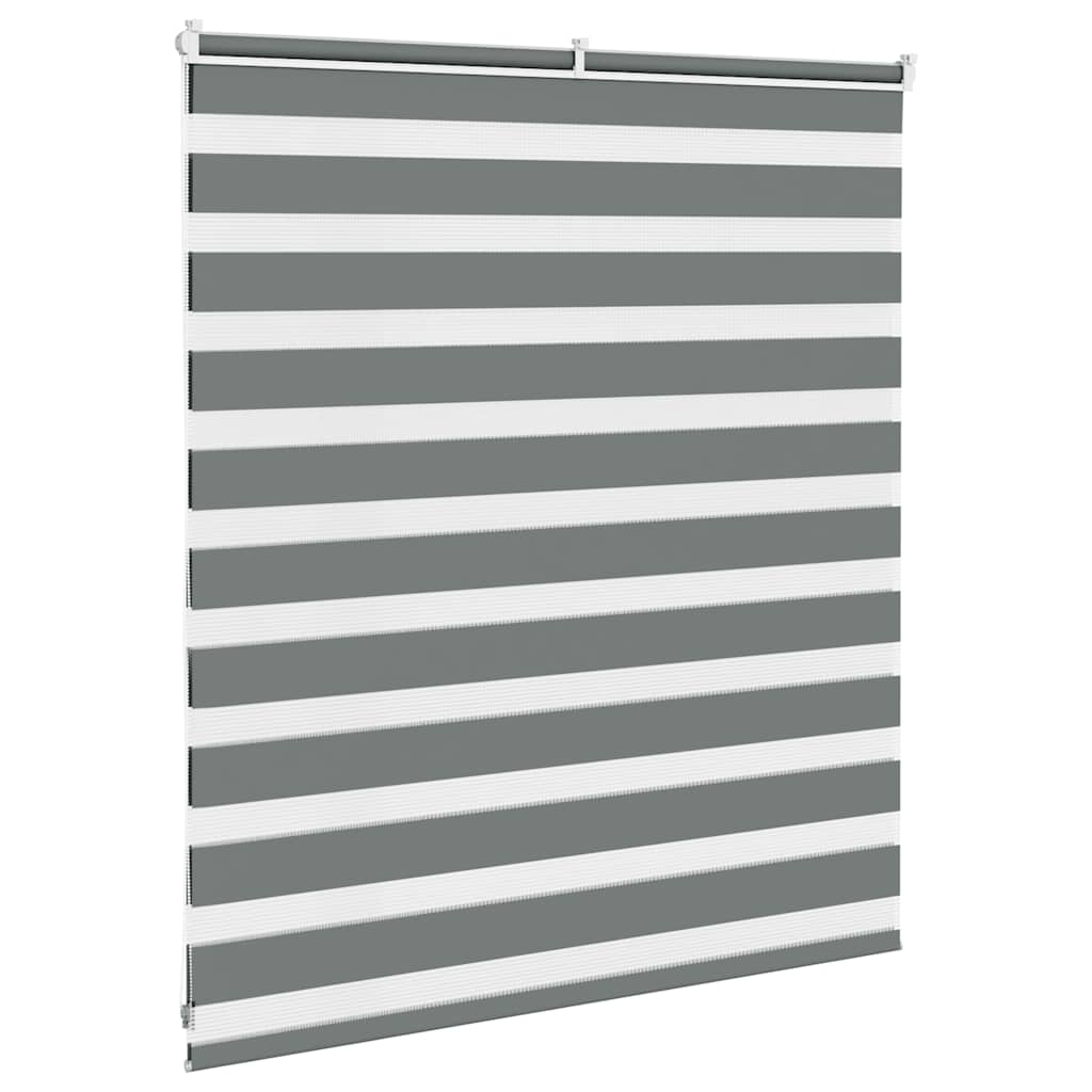 vidaXL Zebra Blind Dark Grey 125x100cm Fabric Width 120.9 cm Polyester