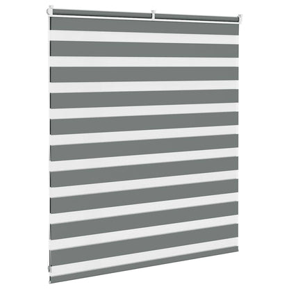 vidaXL Zebra Blind Dark Grey 125x100cm Fabric Width 120.9 cm Polyester