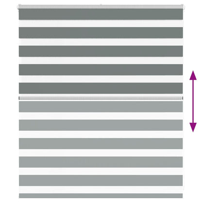 vidaXL Zebra Blind Dark Grey 125x100cm Fabric Width 120.9 cm Polyester