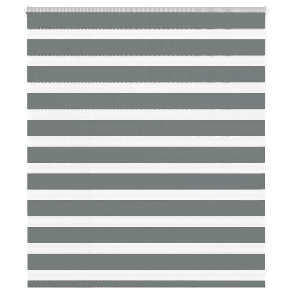 vidaXL Zebra Blind Dark Grey 130x100cm Fabric Width 125.9 cm Polyester