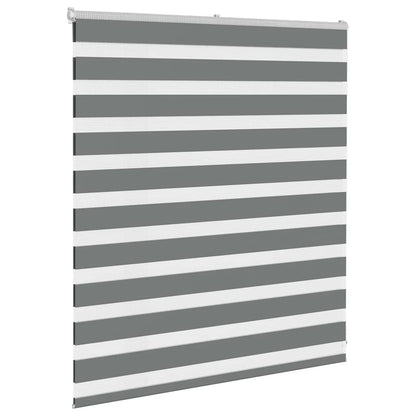 vidaXL Zebra Blind Dark Grey 130x100cm Fabric Width 125.9 cm Polyester