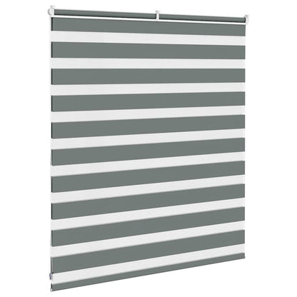 vidaXL Zebra Blind Dark Grey 130x100cm Fabric Width 125.9 cm Polyester