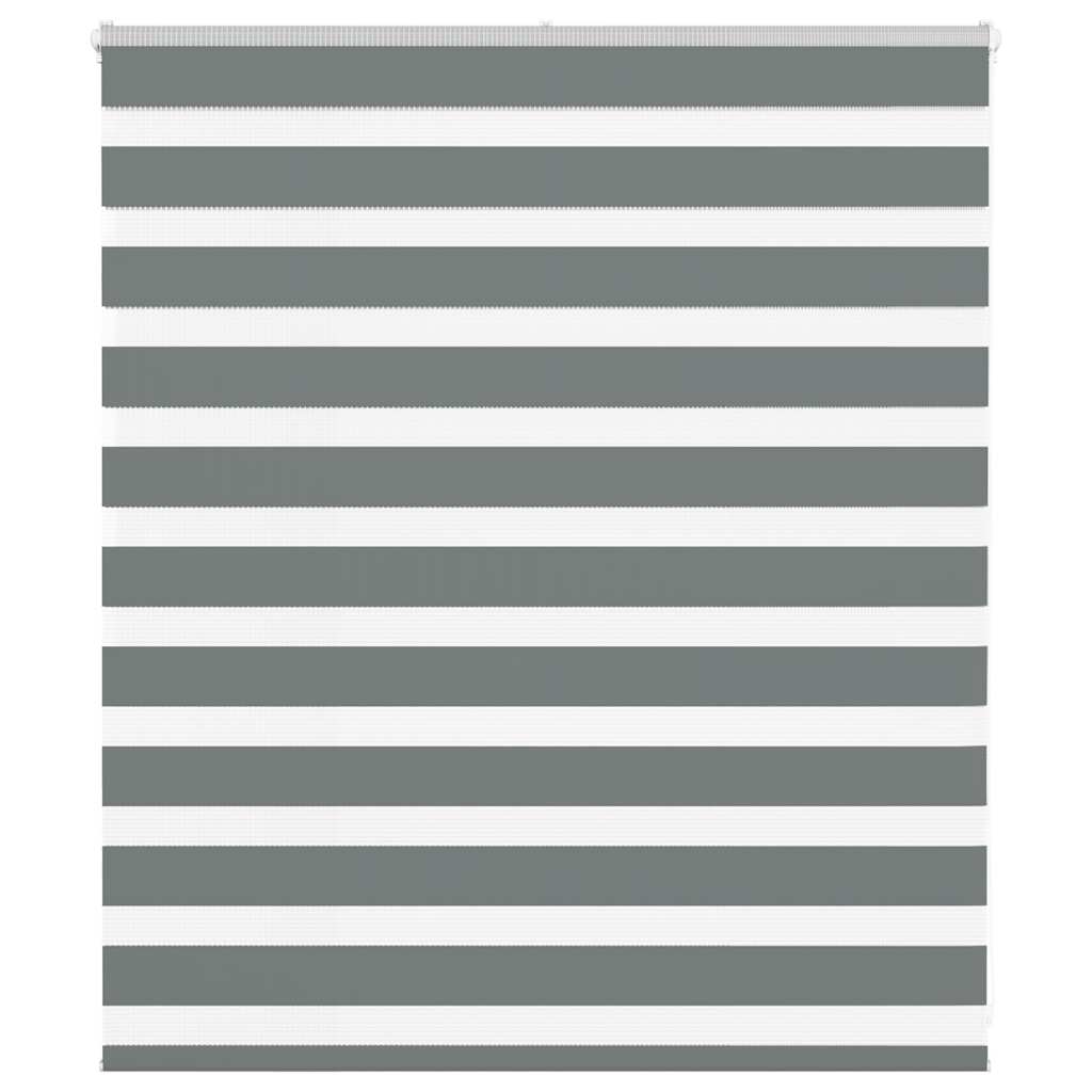vidaXL Zebra Blind Dark Grey 135x100 cm Fabric Width 130.9 cm Polyester