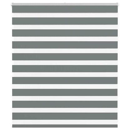vidaXL Zebra Blind Dark Grey 135x100 cm Fabric Width 130.9 cm Polyester