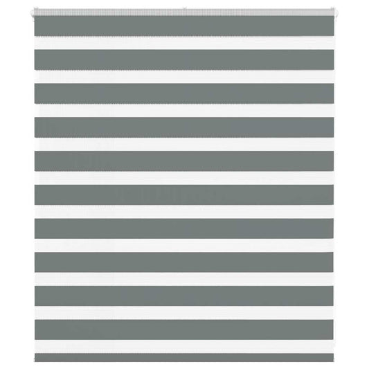 vidaXL Zebra Blind Dark Grey 135x100 cm Fabric Width 130.9 cm Polyester