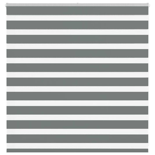 vidaXL Zebra Blind Dark Grey 145x100cm Fabric Width 140.9 cm Polyester