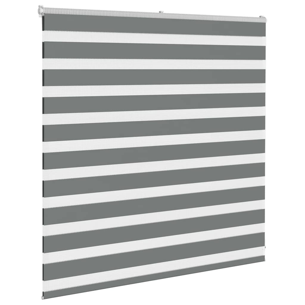 vidaXL Zebra Blind Dark Grey 145x100cm Fabric Width 140.9 cm Polyester