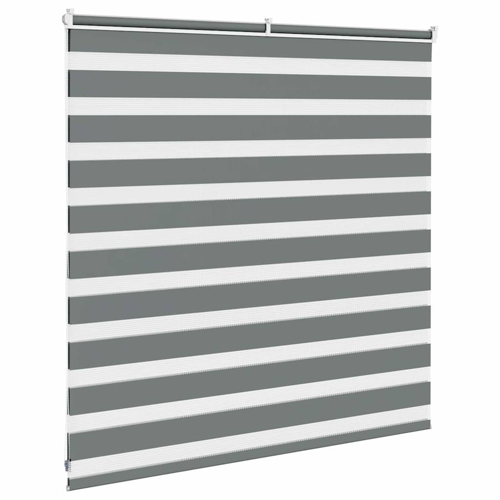 vidaXL Zebra Blind Dark Grey 145x100cm Fabric Width 140.9 cm Polyester