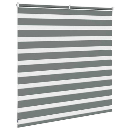 vidaXL Zebra Blind Dark Grey 150x100cm Fabric Width 145.9 cm Polyester