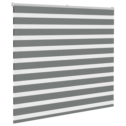 vidaXL Zebra Blind Dark Grey 160x100cm Fabric Width 155.9 cm Polyester