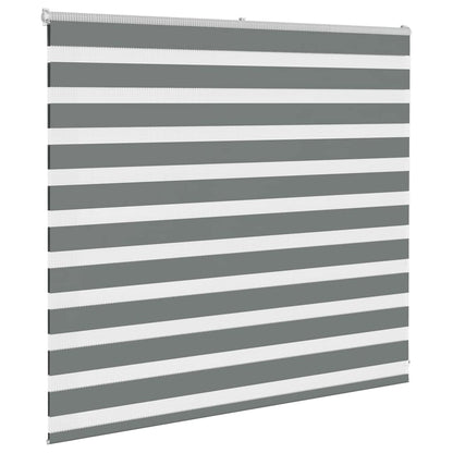 vidaXL Zebra Blind Dark Grey 165x100cm Fabric Width 160.9 cm Polyester
