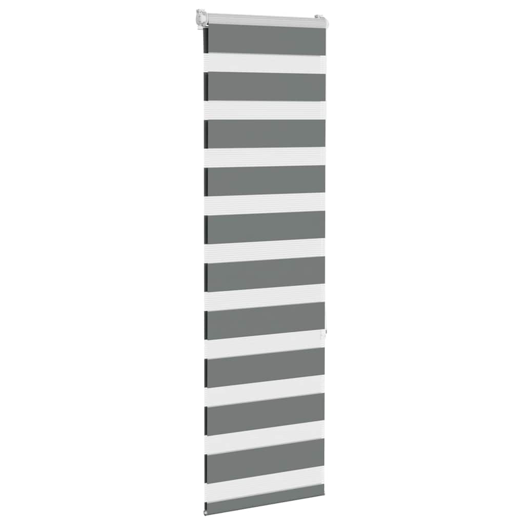 vidaXL Zebra Blind Dark Grey 40x150 cm Fabric Width 35,9 cm Polyester