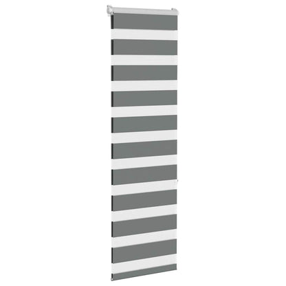 vidaXL Zebra Blind Dark Grey 40x150 cm Fabric Width 35,9 cm Polyester