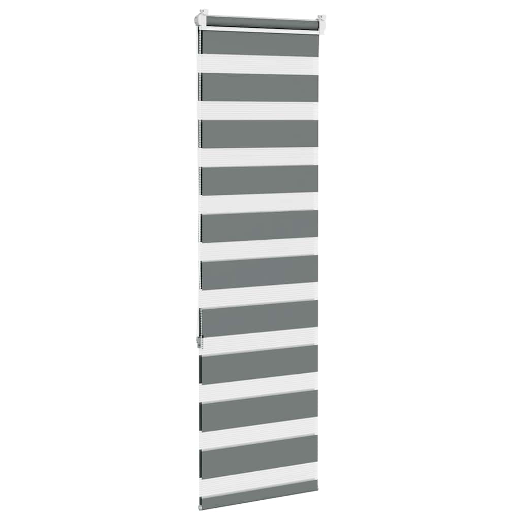 vidaXL Zebra Blind Dark Grey 40x150 cm Fabric Width 35,9 cm Polyester
