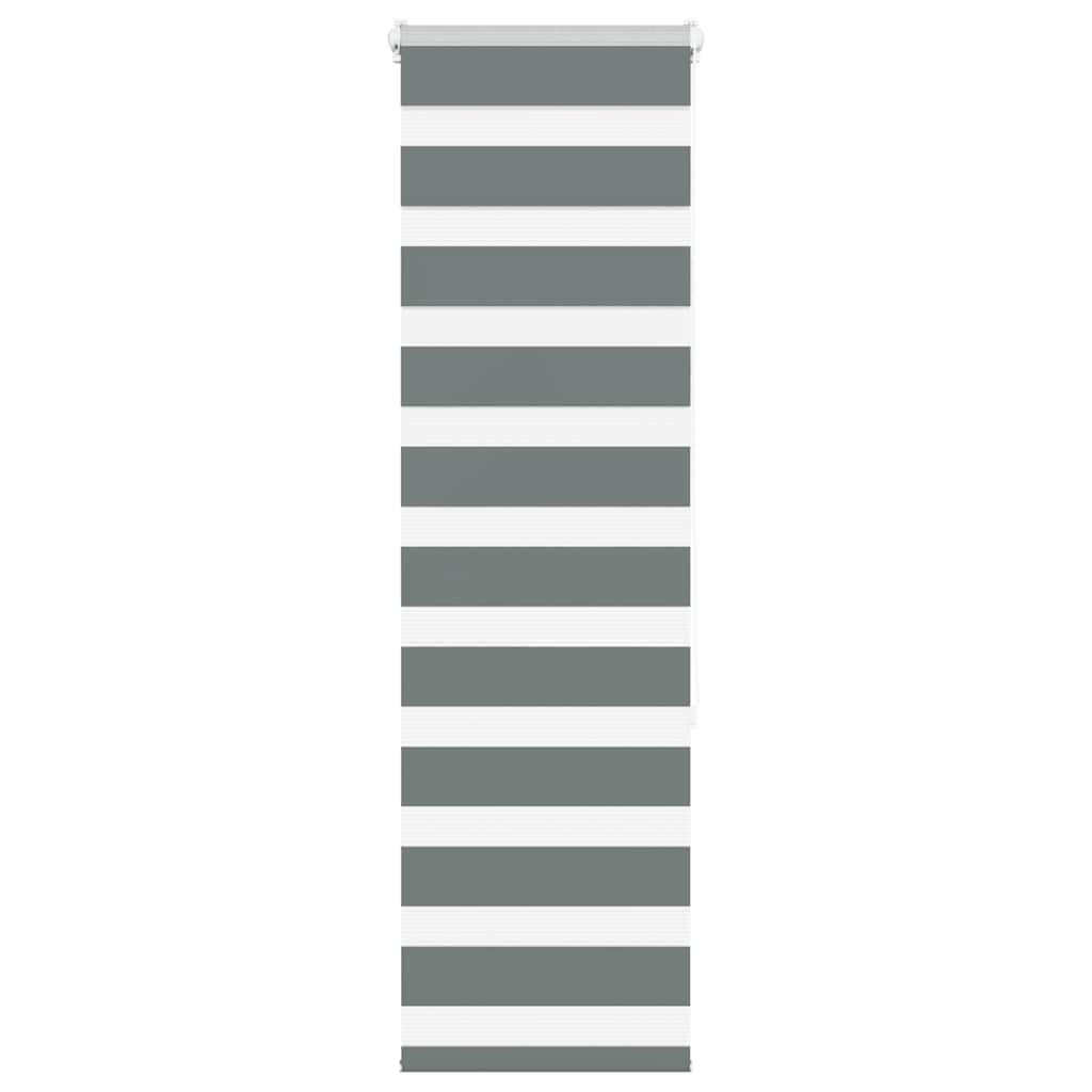 vidaXL Zebra Blind Dark Grey 45x150 cm Fabric Width 40,9 cm Polyester