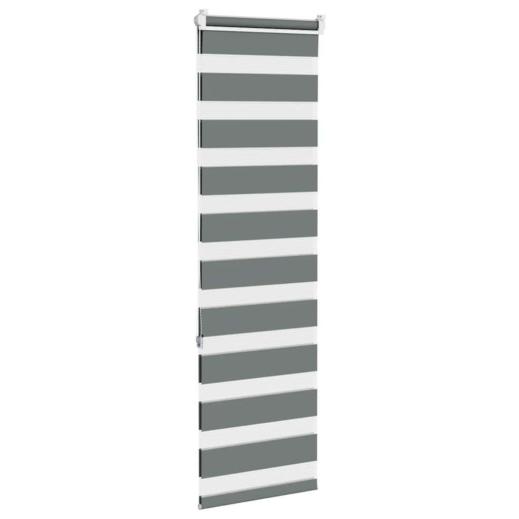 vidaXL Zebra Blind Dark Grey 45x150 cm Fabric Width 40,9 cm Polyester