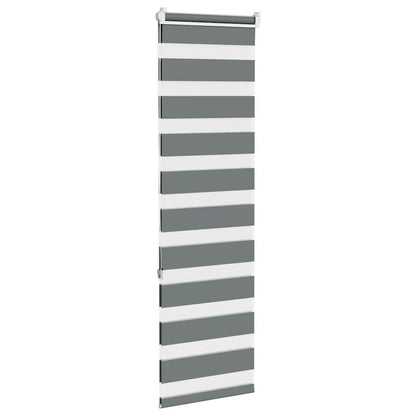 vidaXL Zebra Blind Dark Grey 45x150 cm Fabric Width 40,9 cm Polyester