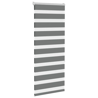 vidaXL Zebra Blind Dark Grey 55x150 cm Fabric Width 50,9 cm Polyester