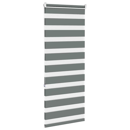 vidaXL Zebra Blind Dark Grey 55x150 cm Fabric Width 50,9 cm Polyester