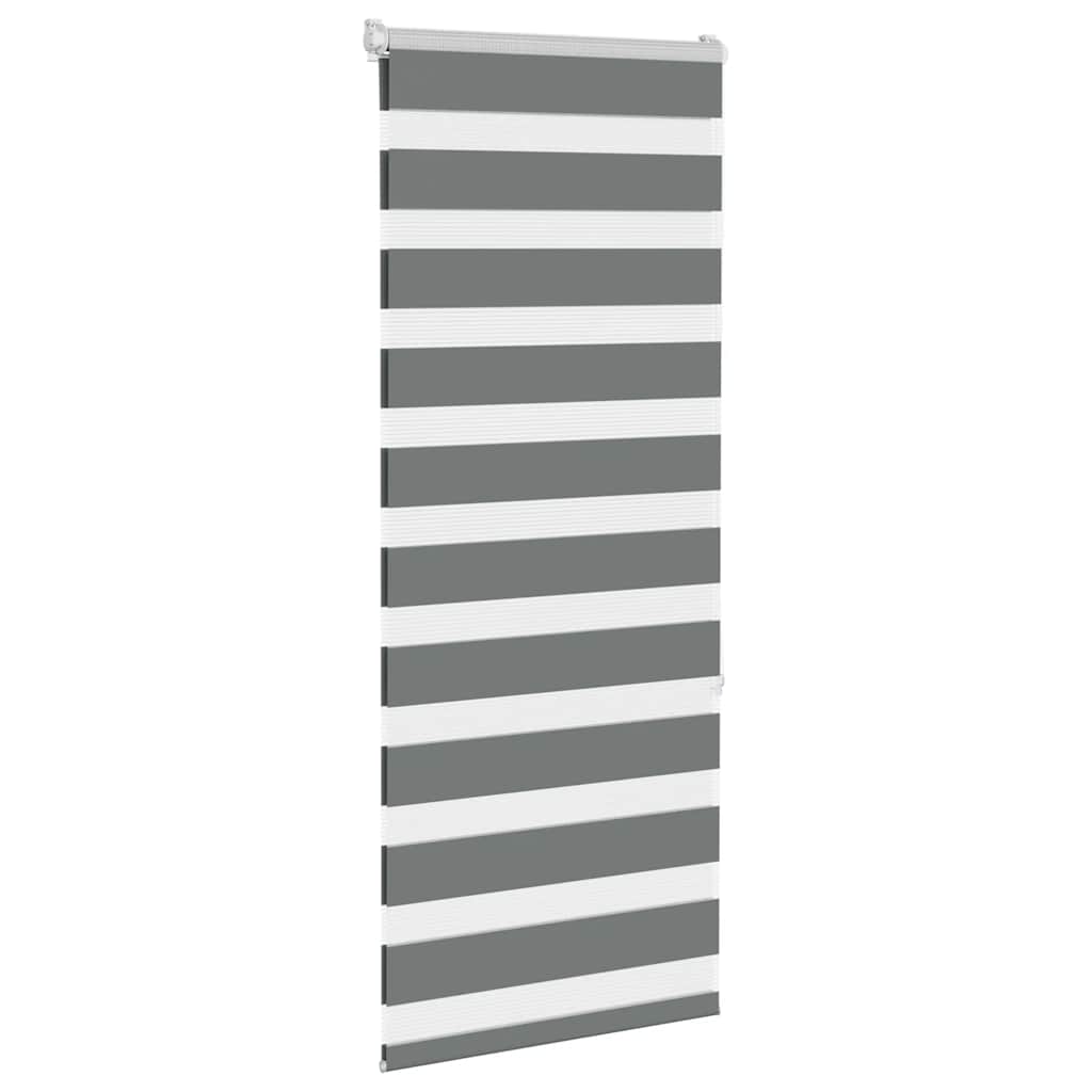 vidaXL Zebra Blind Dark Grey 65x150 cm Fabric Width 60,9 cm Polyester