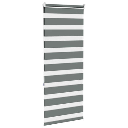 vidaXL Zebra Blind Dark Grey 65x150 cm Fabric Width 60,9 cm Polyester