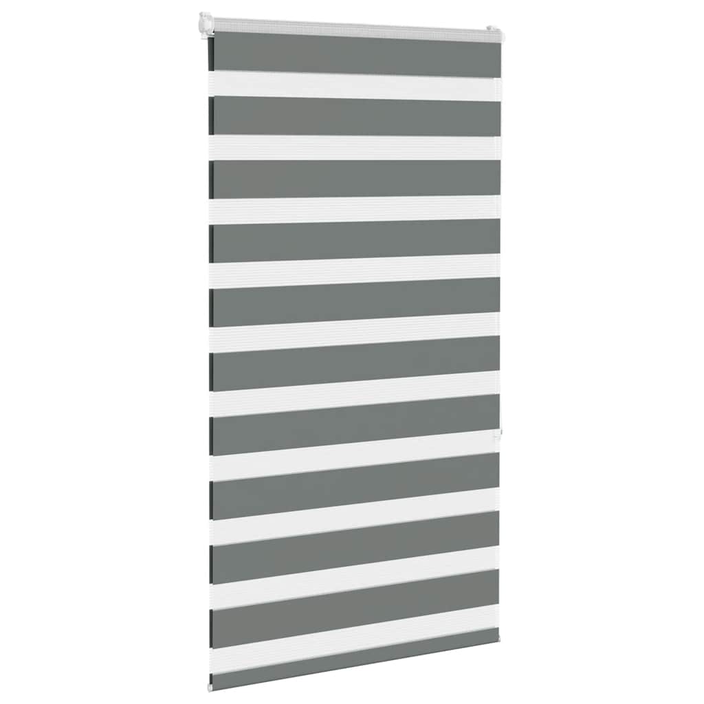 vidaXL Zebra Blind Dark Grey 80x150 cm Fabric Width 75,9 cm Polyester