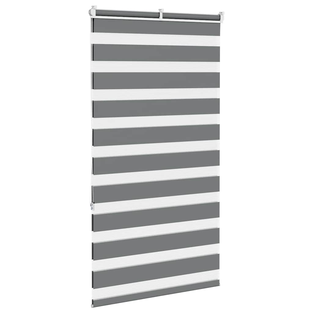 vidaXL Zebra Blind Dark Grey 80x150 cm Fabric Width 75,9 cm Polyester