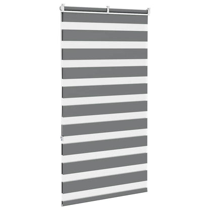 vidaXL Zebra Blind Dark Grey 80x150 cm Fabric Width 75,9 cm Polyester