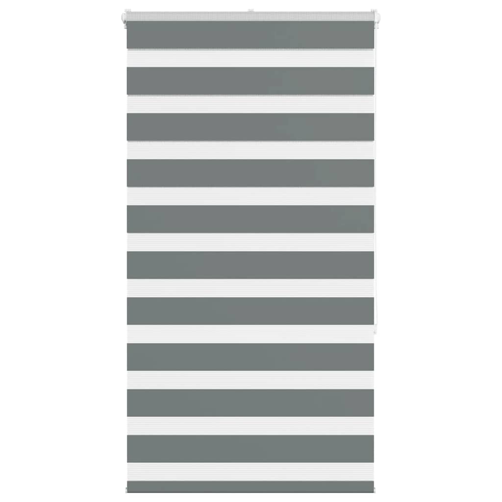 vidaXL Zebra Blind Dark Grey 85x150 cm Fabric Width 80,9 cm Polyester