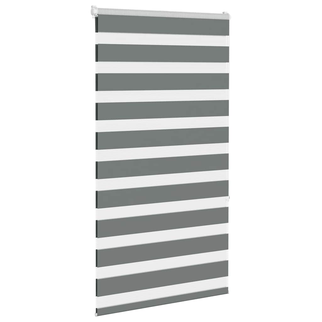 vidaXL Zebra Blind Dark Grey 90x150 cm Fabric Width 85,9 cm Polyester
