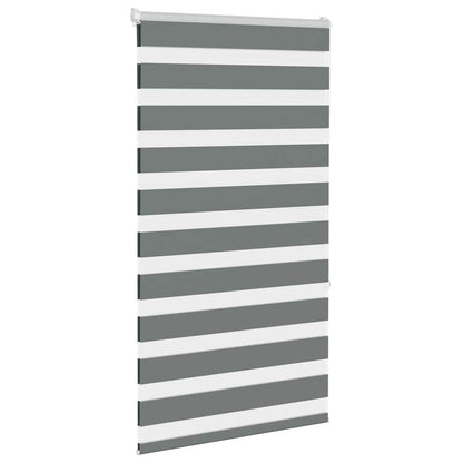 vidaXL Zebra Blind Dark Grey 90x150 cm Fabric Width 85,9 cm Polyester