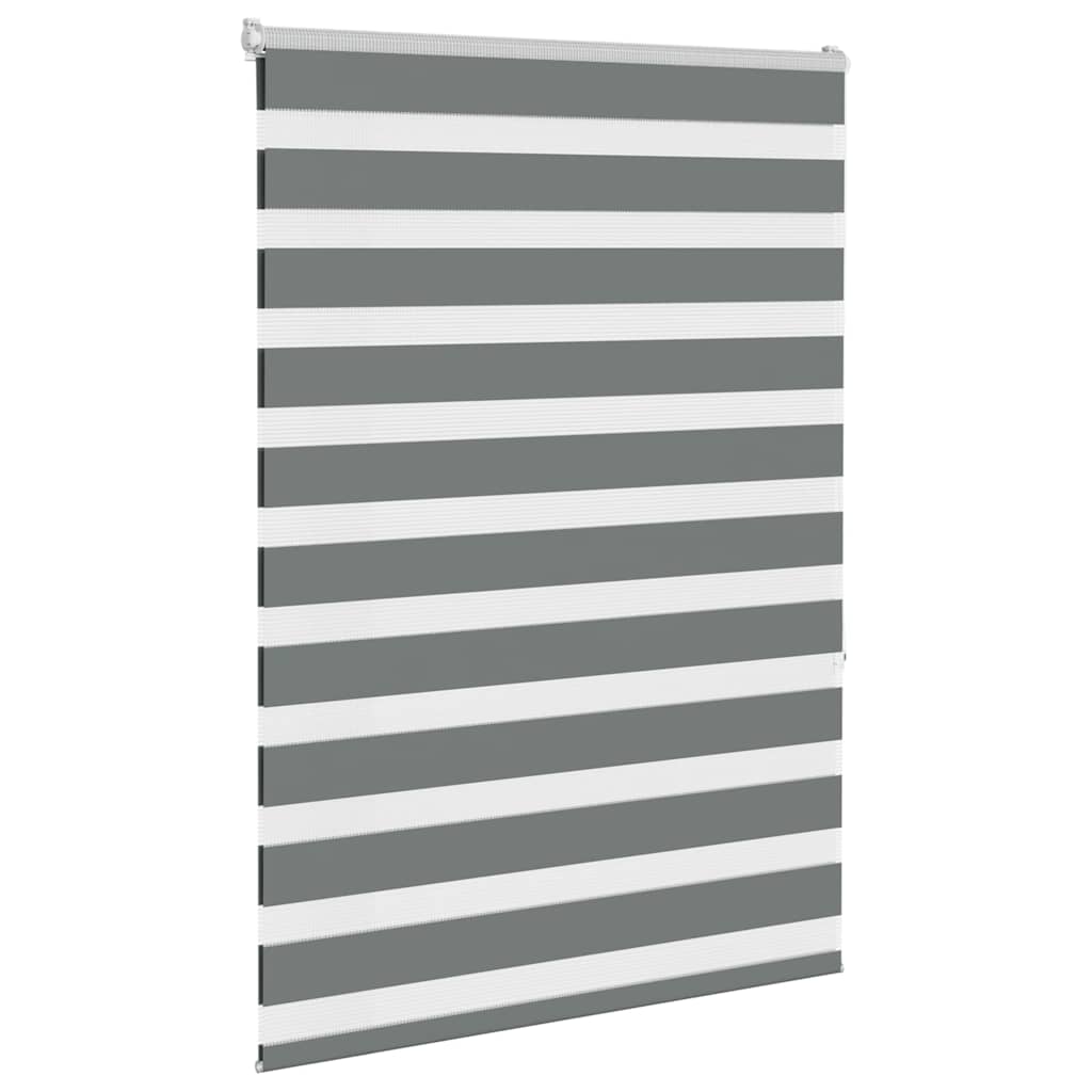 vidaXL Zebra Blind Dark Grey 95x150 cm Fabric Width 90,9 cm Polyester