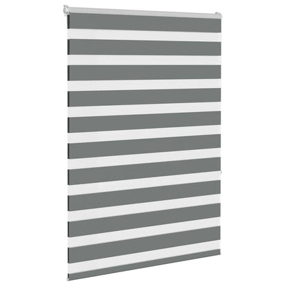 vidaXL Zebra Blind Dark Grey 95x150 cm Fabric Width 90,9 cm Polyester
