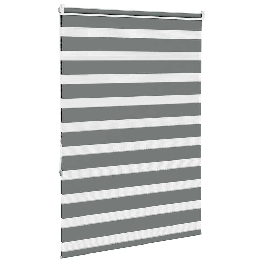 vidaXL Zebra Blind Dark Grey 95x150 cm Fabric Width 90,9 cm Polyester