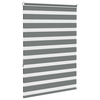 vidaXL Zebra Blind Dark Grey 95x150 cm Fabric Width 90,9 cm Polyester