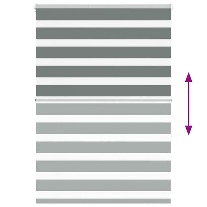 vidaXL Zebra Blind Dark Grey 95x150 cm Fabric Width 90,9 cm Polyester