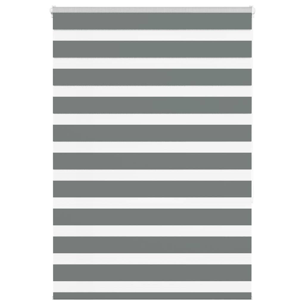 vidaXL Zebra Blind Dark Grey 100x150 cm Fabric Width 95,9 cm Polyester