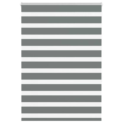 vidaXL Zebra Blind Dark Grey 100x150 cm Fabric Width 95,9 cm Polyester