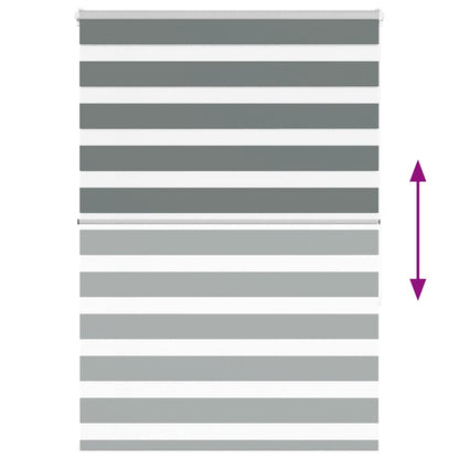 vidaXL Zebra Blind Dark Grey 100x150 cm Fabric Width 95,9 cm Polyester