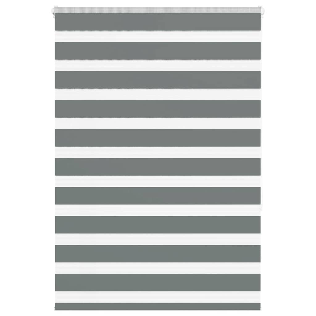 vidaXL Zebra Blind Dark Grey 105x150 cm Fabric Width 100.9 cm Polyester