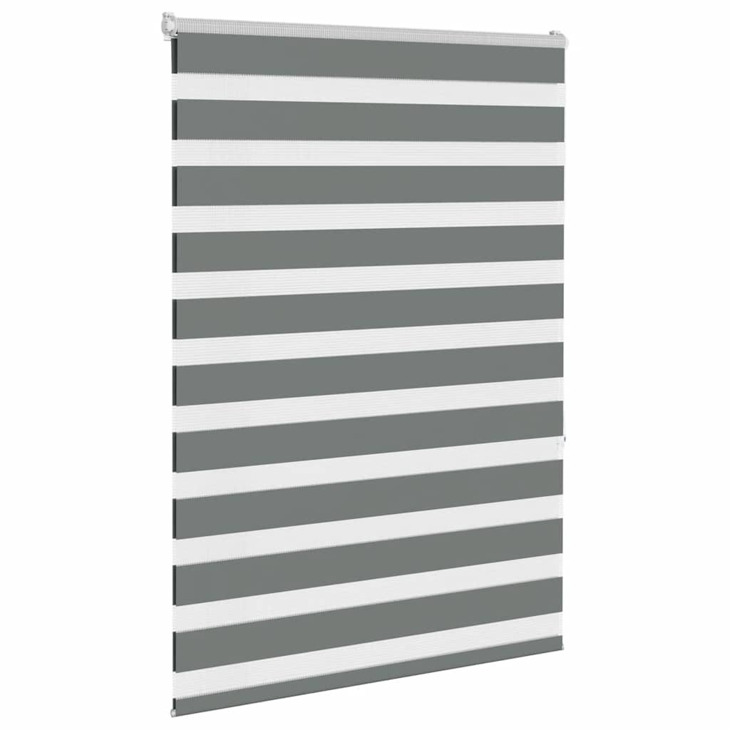 vidaXL Zebra Blind Dark Grey 105x150cm Fabric Width 100.9 cm Polyester
