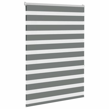 vidaXL Zebra Blind Dark Grey 105x150cm Fabric Width 100.9 cm Polyester
